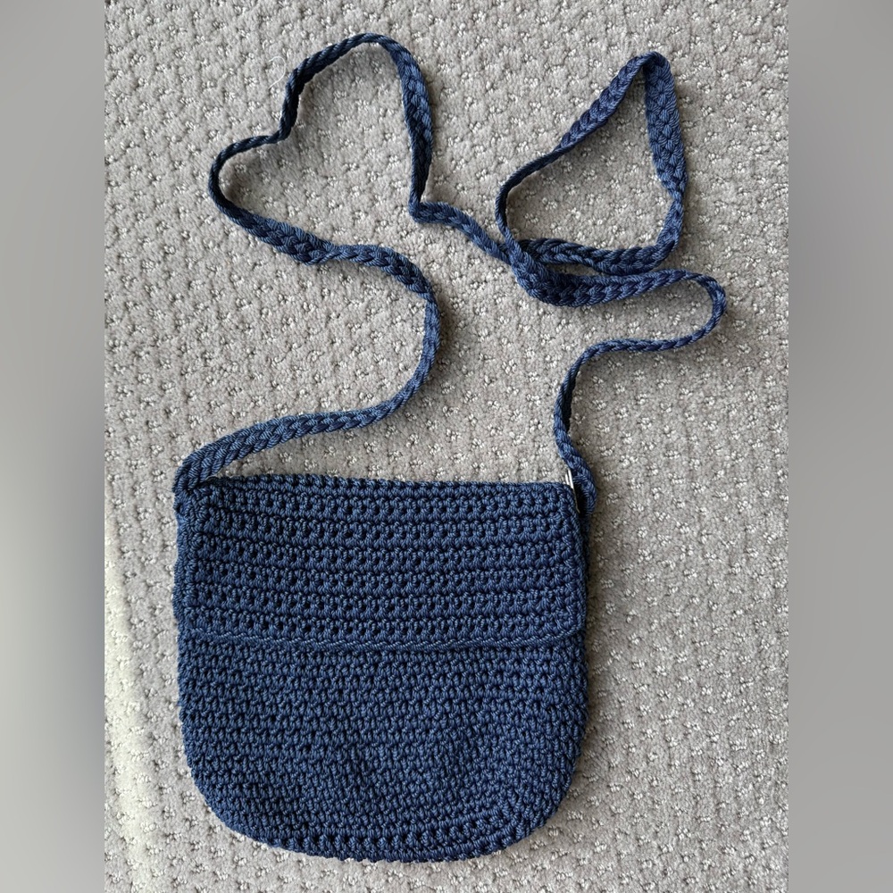 Small Navy Crochet Purse